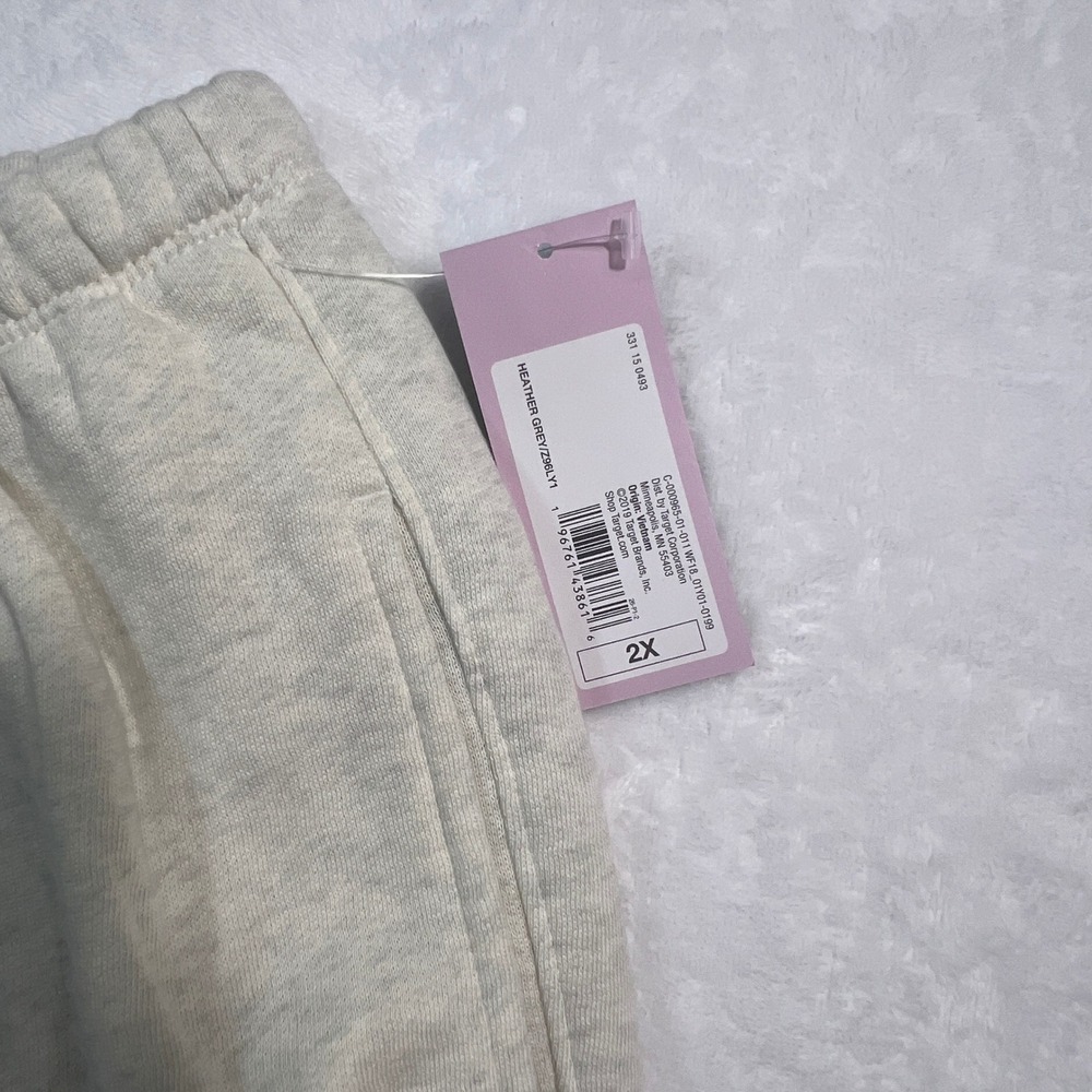 Wild Fable Womens Plus 2X Heather Grey Fleece Sweat Shorts High Rise NWT - Picture 6 of 6
